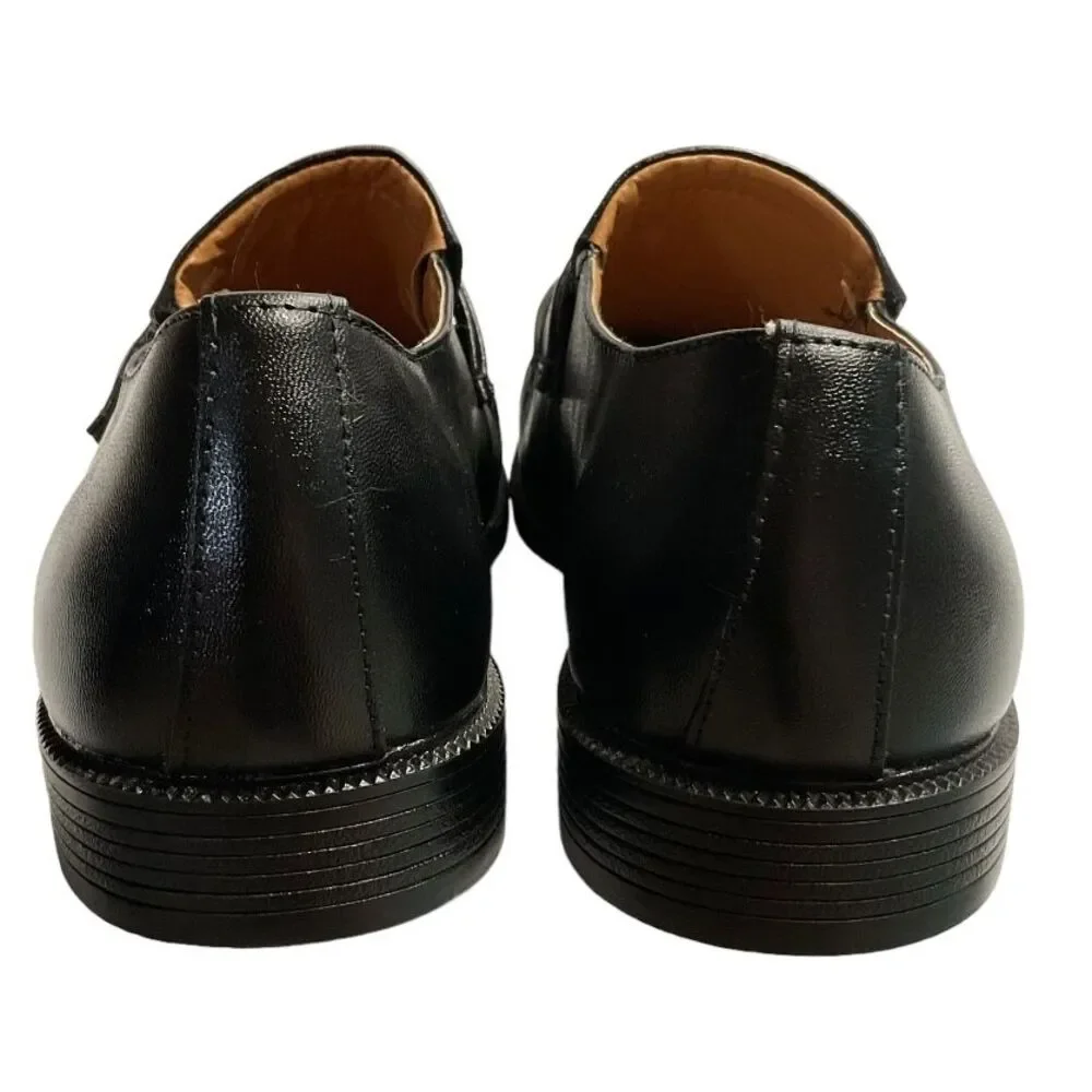 Haband Executive Division Leather Slip On‎ Loafers Shoes Sz 10EEE Black Comfort